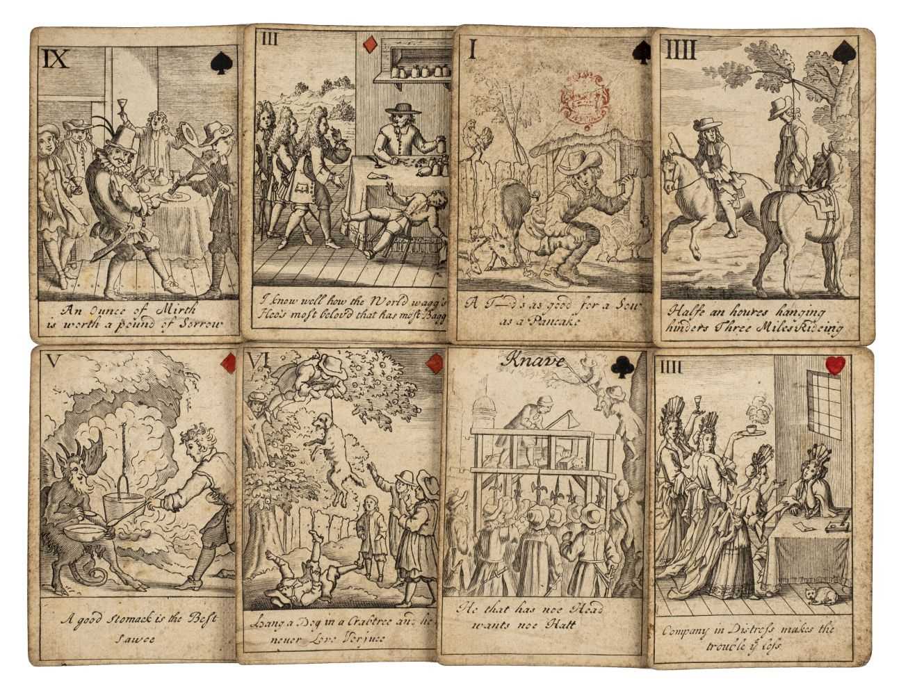 Lot 543 - Playing Cards. Proverbial Cards, [John Lenthall], between 1718 & 1744