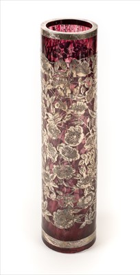 Lot 30 - Vase. A Laugharne silver overlaid glass vase, circa 1990s