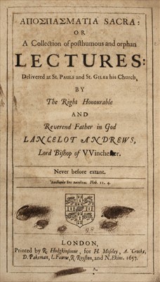 Lot 277 - Andrews (Lancelot). Apospasmatia Sacra, 1657