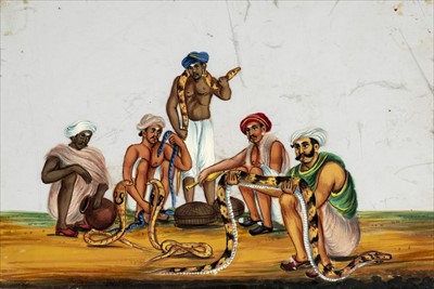 Lot 16 - Company School. Set of 16 Indian mica paintings, possibly Madras or environs, c.1850-80
