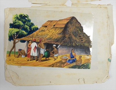 Lot 16 - Company School. Set of 16 Indian mica paintings, possibly Madras or environs, c.1850-80