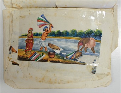 Lot 16 - Company School. Set of 16 Indian mica paintings, possibly Madras or environs, c.1850-80