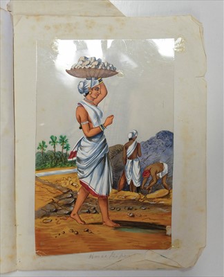 Lot 16 - Company School. Set of 16 Indian mica paintings, possibly Madras or environs, c.1850-80