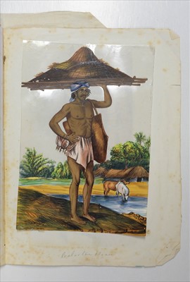 Lot 16 - Company School. Set of 16 Indian mica paintings, possibly Madras or environs, c.1850-80