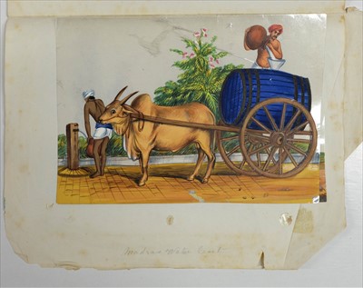 Lot 16 - Company School. Set of 16 Indian mica paintings, possibly Madras or environs, c.1850-80