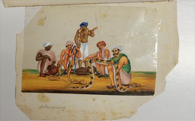 Lot 16 - Company School. Set of 16 Indian mica paintings, possibly Madras or environs, c.1850-80