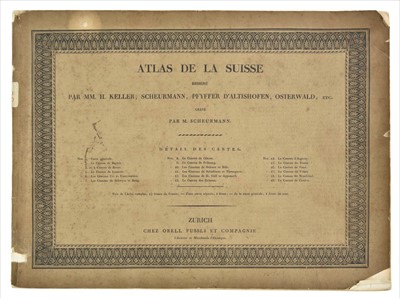 Lot 82 - Switzerland. Scheurmann (Johann Jacob), Atlas de la Suisse, circa 1830
