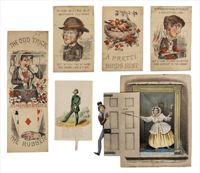 Lot 571 - Moveables & Transformation Pictures. A moveable comic Valentine, circa 1870