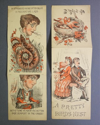 Lot 571 - Moveables & Transformation Pictures. A moveable comic Valentine, circa 1870