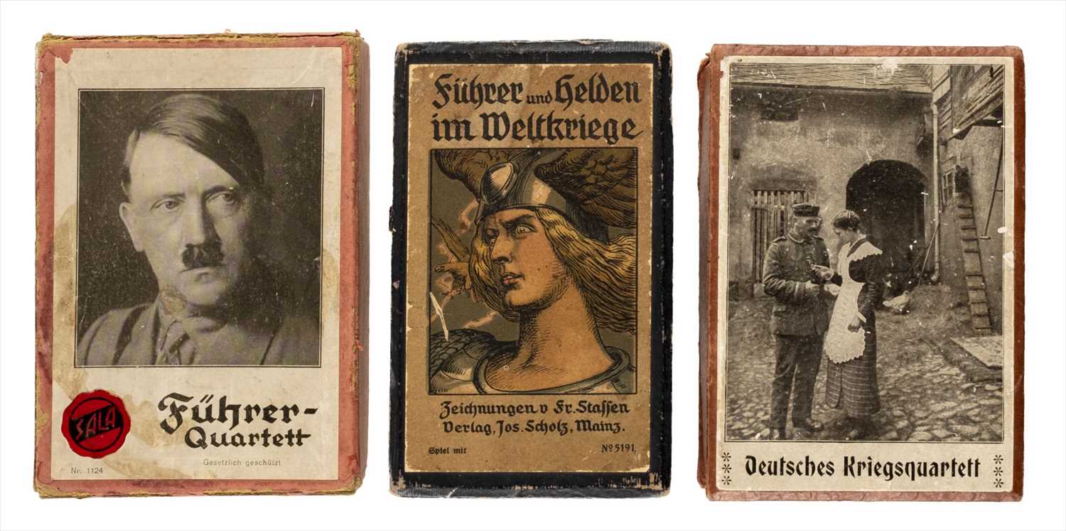 Lot 546 - Playing cards. Three scarce decks of WWI and WWII playing cards