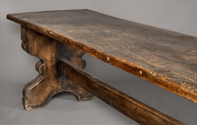Lot 136 - Table. An oak refectory table, probably 19th century