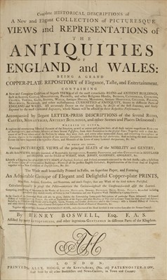 Lot 159 - Boswell (Henry). Complete Historical Descriptions..., Antiquities of England and Wales, circa 1790