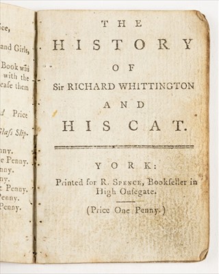 Lot 556 - Chapbooks.. The History of Sir Richard Whittington and His Cat, circa 1780s