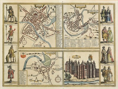 Lot 93 - Braun (Georg & Hogenberg Franz), Yorke, Shrowesbury, Lancaster, Richmont, circa 1618