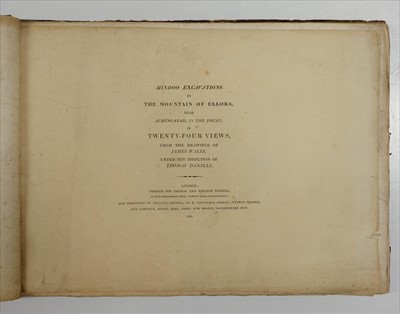 Lot 20 - Daniell (Thomas & William). Hindoo Excavations in the Mountain of Ellora, 1816