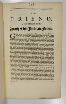 Lot 256 - Browne (Sir Thomas). A Letter to a Friend, 1st edition, 1690,  Pirie copy