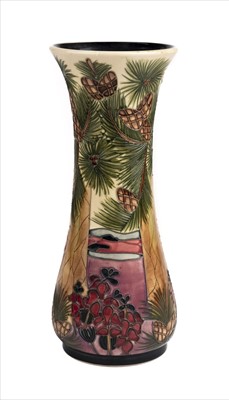 Lot 13 - Moorcroft. A Moorcroft pottery 'Furzey Hill' pattern vase