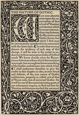 Lot 334 - Kelmscott Press. The Nature of Gothic, 1892, & other private press