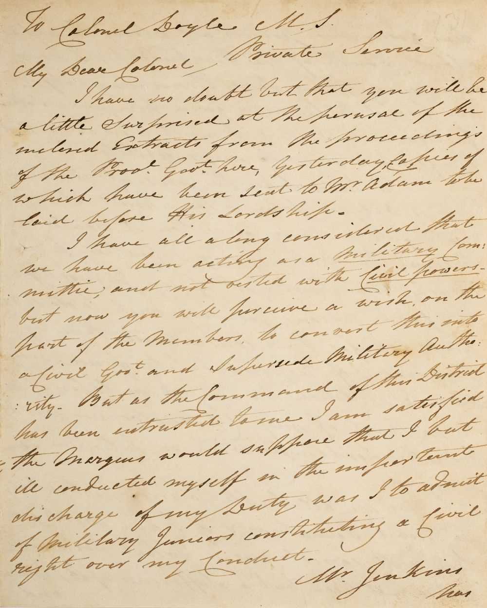 Lot 40 - O'Brien (Lucius). Third Anglo-Maratha War archive, 1818-19