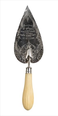 Lot 79 - Presentation trowel. A Victorian silver presentation trowel - Eastville, Bristol