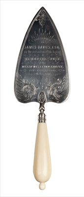 Lot 78 - Presentation trowel. A Victorian silver presentation trowel  - City Road, London