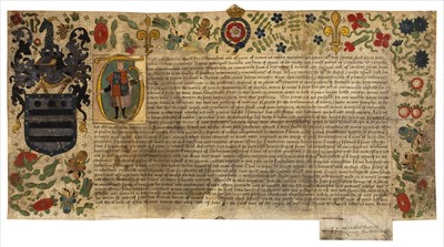 Lot 210 - Mary I (Queen of England, 1516-1558). Grant of Arms to John Hombreston, 17 June 1554