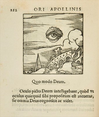 Lot 313 - Horapollo. Hieroglyphika, Paris: Jacques Kerver, 1551