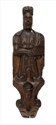 Lot 66 - Oak panel. A 17th century carved oak panel