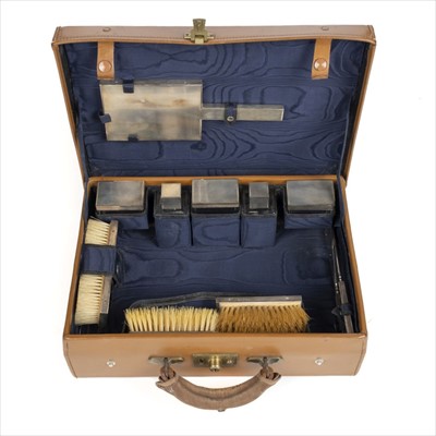 Lot 88 - Vanity set. An Art Deco silver vanity set