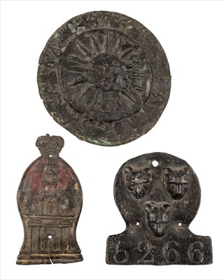 Lot 48 - Fire Mark. A 19th century Royal Exchange lead fire mark