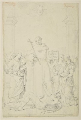 Lot 370 - Fuhrich (Joseph, 1800-1876). Saint Nicholas of Tolentino, pencil