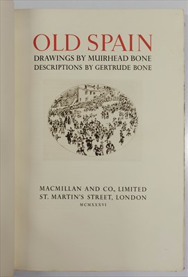 Lot 8 - Bone (Muirhead & Gertrude). Old Spain, 1936