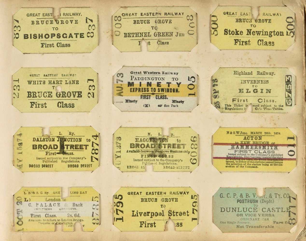 Lot 234 - Railway Tickets. An album of Edmondson railway tickets and stubs, mostly early 20h century