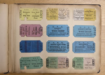 Lot 234 - Railway Tickets. An album of Edmondson railway tickets and stubs, mostly early 20h century