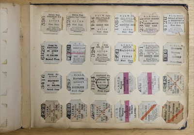 Lot 234 - Railway Tickets. An album of Edmondson railway tickets and stubs, mostly early 20h century