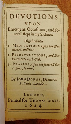 Lot 246 - Donne (John). Devotions upon Emergent Occasions, 1st edition, 1624