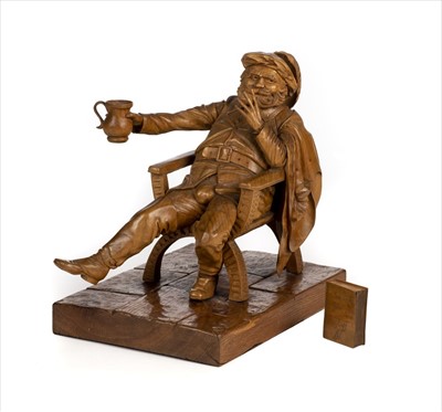 Lot 58 - Norbury (Ian, 1948). Sir John Falstaff, a fine walnut carved figure