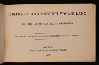 Lot 178 - Washington (John). Eskimaux and English Vocabulary, 1850