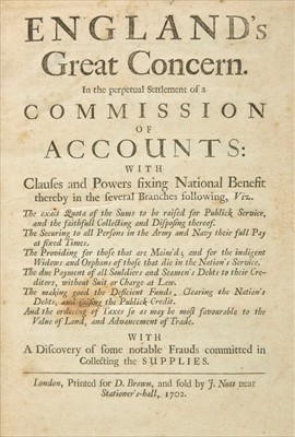 Lot 275 - Paterson (William). England's Great Concern, 1st edition, 1702