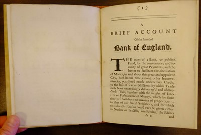 Lot 274 - Paterson (William). A Brief Account of the Intended Bank of England, 1st edition, 1694