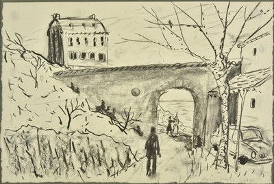 Lot 486 - James (Merlin, 1960 -). Woman Painting, charcoal