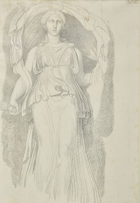 Lot 164 - Attributed to Tommaso Minardi (1787-1871). Pallas Athene, and Diana, pencil drawings