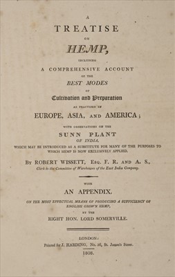 Lot 65 - Wissett (Robert). A Treatise on Hemp, 1808