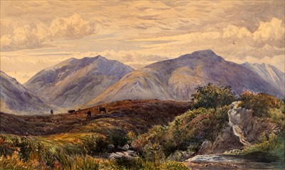 Lot 108 - English School. Highland Landscape watercolour, etc
