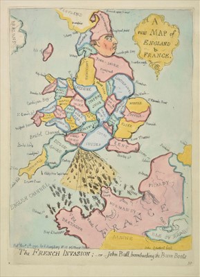 Lot 96 - Gillray (James). A New Map of England & France. The French Invasion..., 1793 - 1851