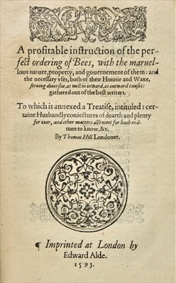 Lot 56 - Hill (Thomas). [The Profitable Arte of Gardening, 1593]