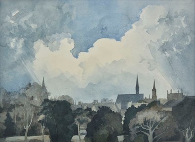 Lot 504 - Newberry (John, 1934 -). L'Institut and Louvre, Paris, watercolour