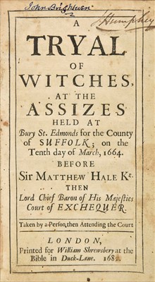 Lot 328 - Witchcraft. A Tryal of Witches, 1st edition, London, 1664