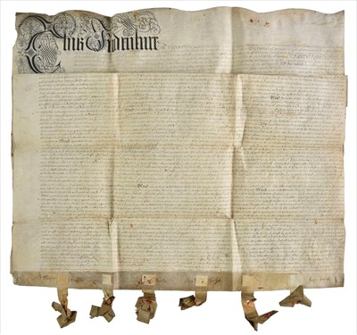 Lot 204 - Evelyn (John & Mary). Indenture tripartite signed, 2 October 1685