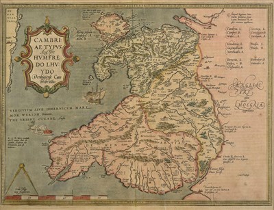 Lot 160 - Wales. Ortelius (Abraham & Lhuyd Humphrey), Cambriae Typus..., circa 1602